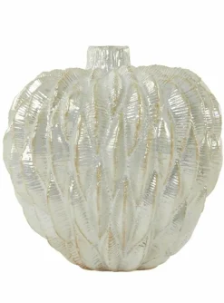 Light en Living Vaas deco Ø11x11,5 cm USIKA keramiek wit parelmoer