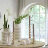 Light en Living Vaas deco Ø20x42 cm TRIORA keramiek mat crème