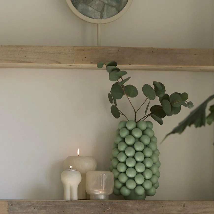 Light en Living Vaas deco Ø18X28 cm BOYANG keramiek mat mintgroen