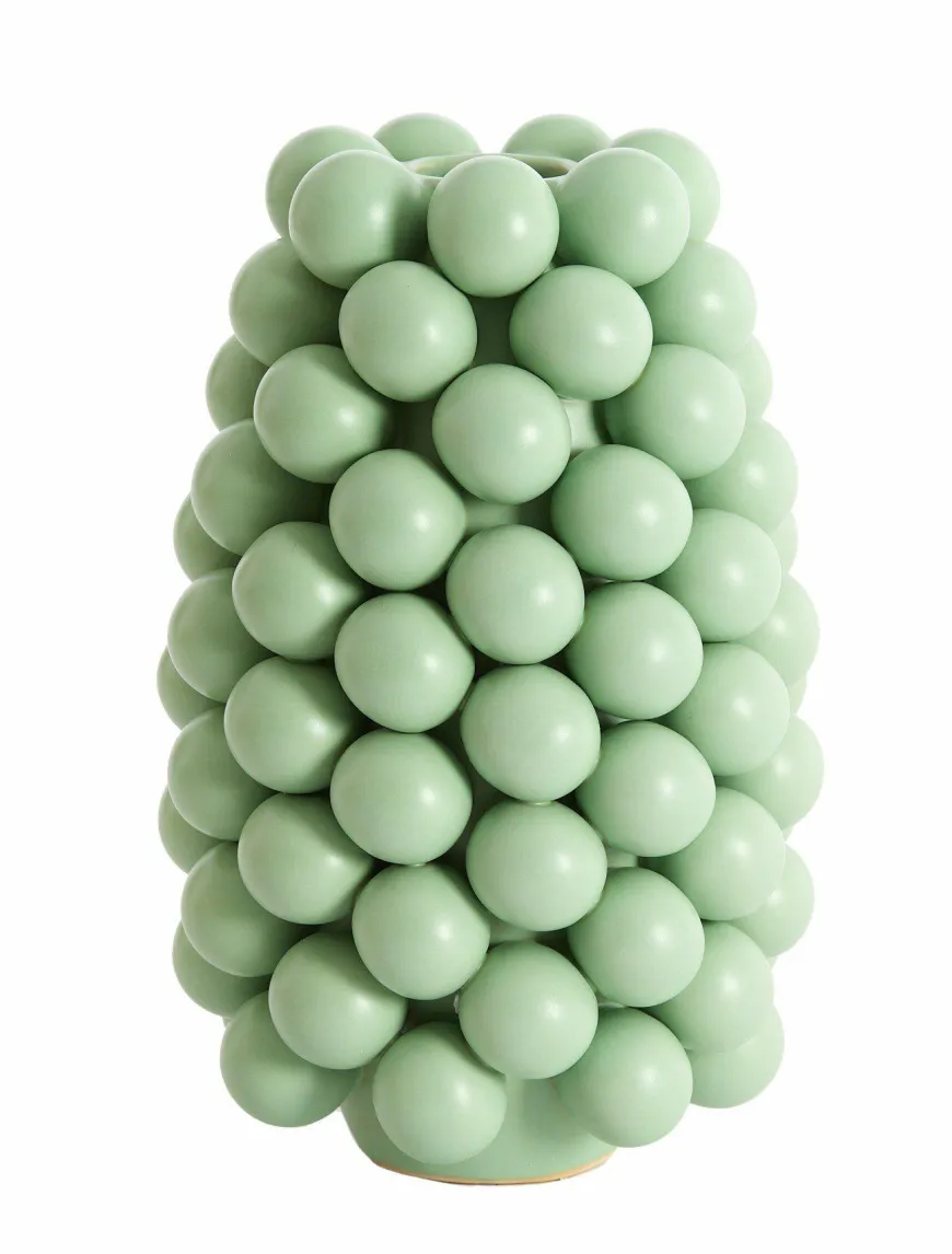 Light en Living Vaas deco Ø18X28 cm BOYANG keramiek mat mintgroen