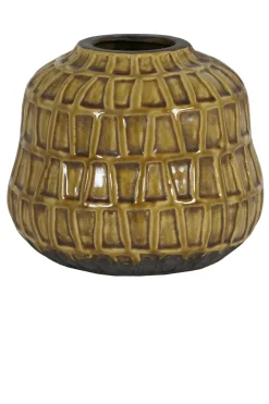 Light en Living Vaas deco Ø25x21,5 cm MENZO keramiek oker