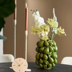 Light en Living Vaas deco 23,5x23x32,5 cm NATALIA keramiek donker groen