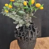 Light en Living Vaas deco Ø29x33 cm KYRAL keramiek mat zwart-glans zwart