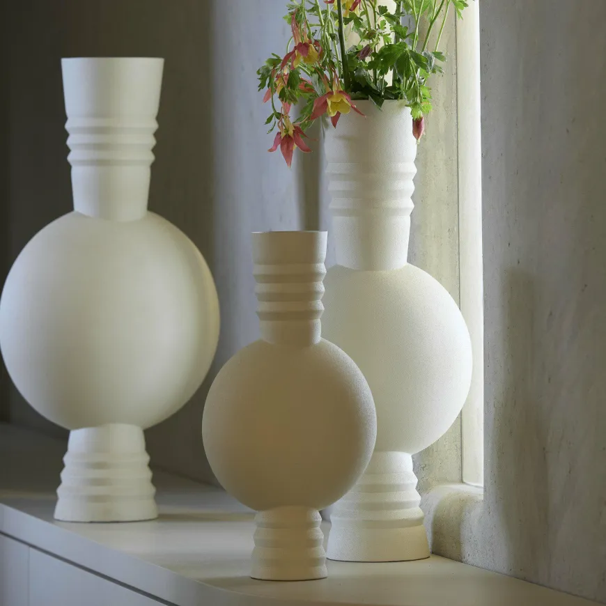 Light en Living Vaas deco Ø21X60 cm KAVANSI mat creme