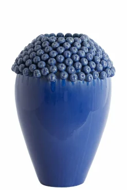 Light en Living Vaas deco Ø39,5x57 cm LOVRO keramiek donkerblauw