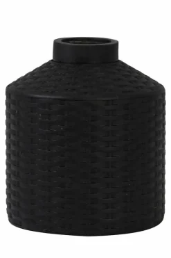 Light en Living Vaas deco Ø20x22,5 cm WICK mat zwart
