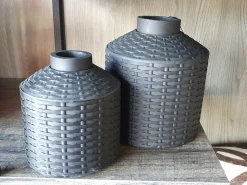 Light en Living Vaas deco Ø20x22,5 cm WICK mat zwart