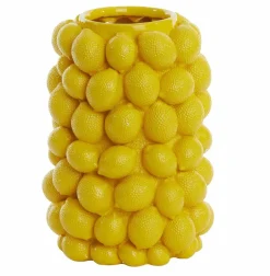 Light en Living Vaas deco LEMON geel - 33 cm hoog
