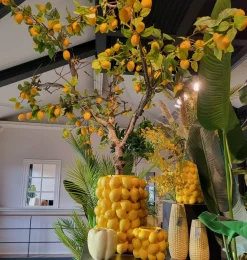 Light en Living Vaas deco LEMON geel - 33 cm hoog