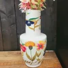 Light en Living Vaas deco Ø28x55 cm YVOTA wit+bloemen print
