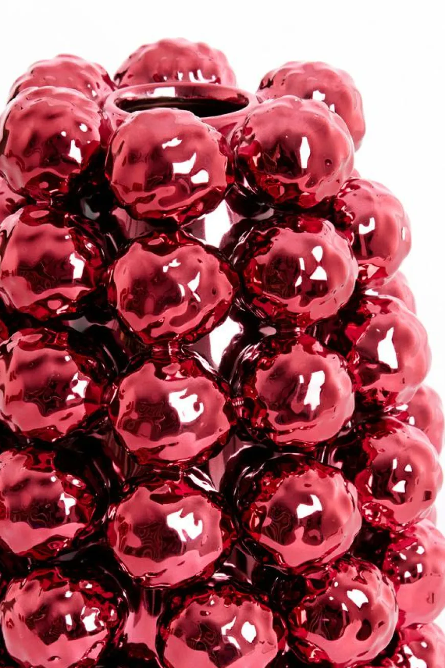 Light en Living Vaas deco Ø16x24,5 cm BUTANG keramiek metallic rood