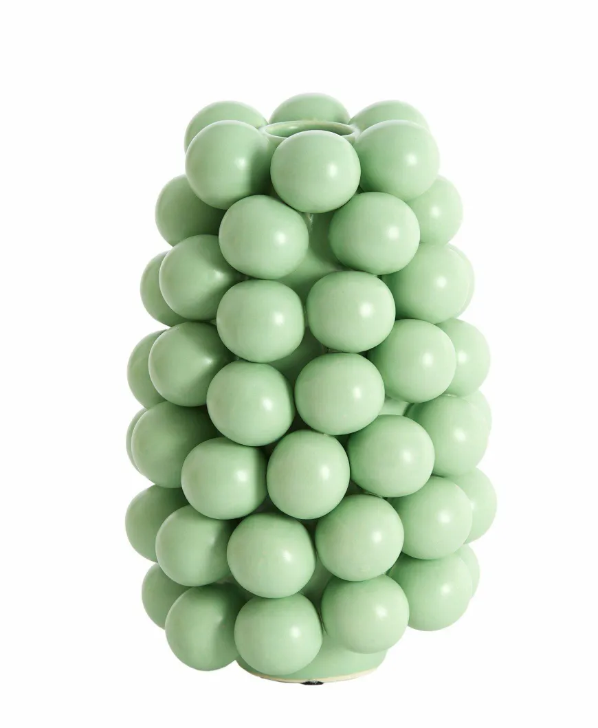 Light en Living Vaas deco Ø16X24 Cm BOYANG Keramiek mat mintgroen