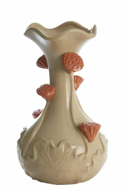 Light en Living Vaas deco Ø24x40 cm ODALI keramiek crème+oranje