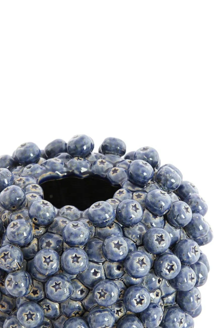 Light en Living Vaas deco Ø25,5x27 cm BERRIES keramiek donkerblauw
