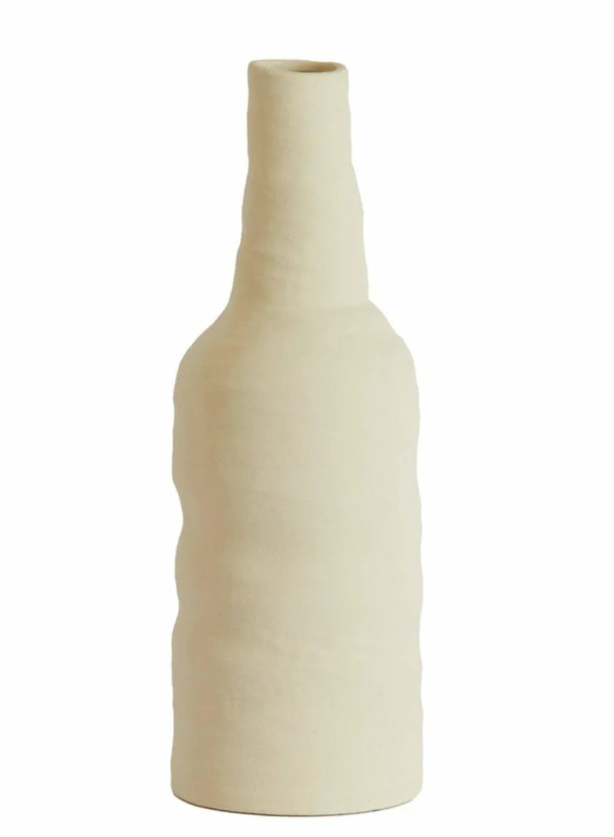 Light en Living Vaas deco Ø14,5x42 cm SESTO keramiek mat crème