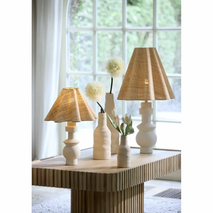 Light en Living Vaas deco Ø14,5x42 cm SESTO keramiek mat crème