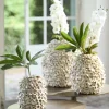 Light en Living Vaas deco Ø26x27 cm UBATE bamboe+schelp crème+bruin
