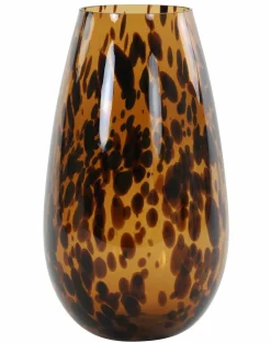 Light en Living Vaas IZEDA glas bruin-zwart - Ø23x40 cm