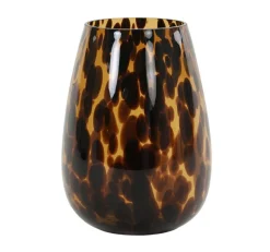 Light en Living Vaas IZEDA glas bruin-zwart - Ø23x40 cm