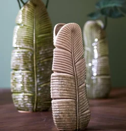 Light en Living Vaas LOU keramiek groen - 19 x 11 x 46,5 cm