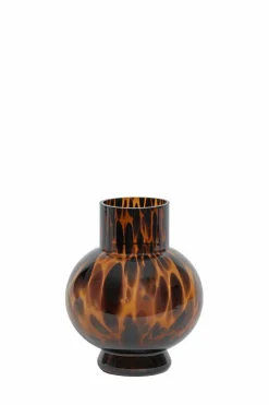 Light en Living Vaas NARRA glas bruin-donker bruin - Ø17,5x31 cm
