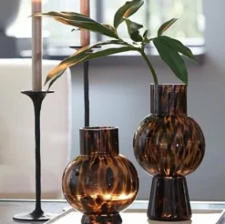 Light en Living Vaas NARRA glas bruin-donker bruin - Ø17,5x31 cm