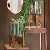Light en Living Vaas op voet JACE glas+hout bruin - 2 afmetingen