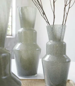 Light en Living Vaas TROSMU glas grijs-groen - 2 maten