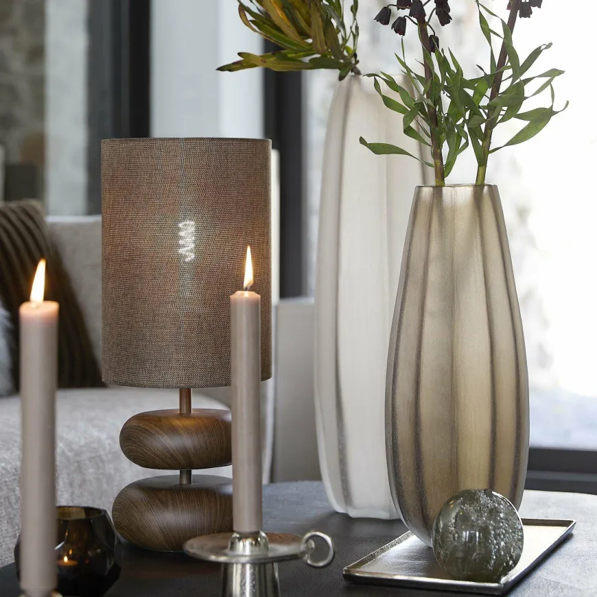 Light en Living Vaas Ø17,5x44,5 cm BRADLEY glas licht bruin