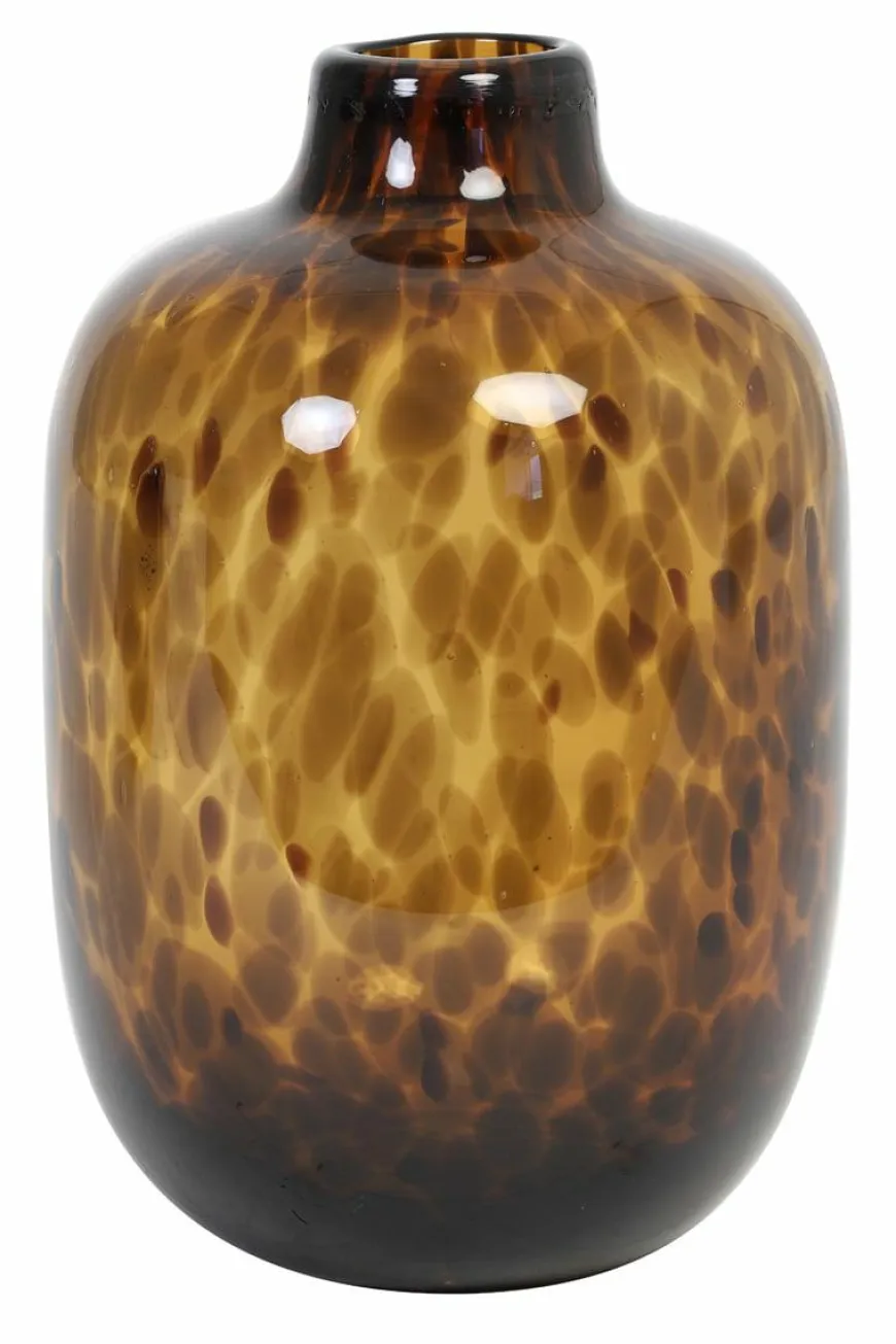 Light en Living Vaas Ø16x25 cm DAKAR Glas bruin-zwart