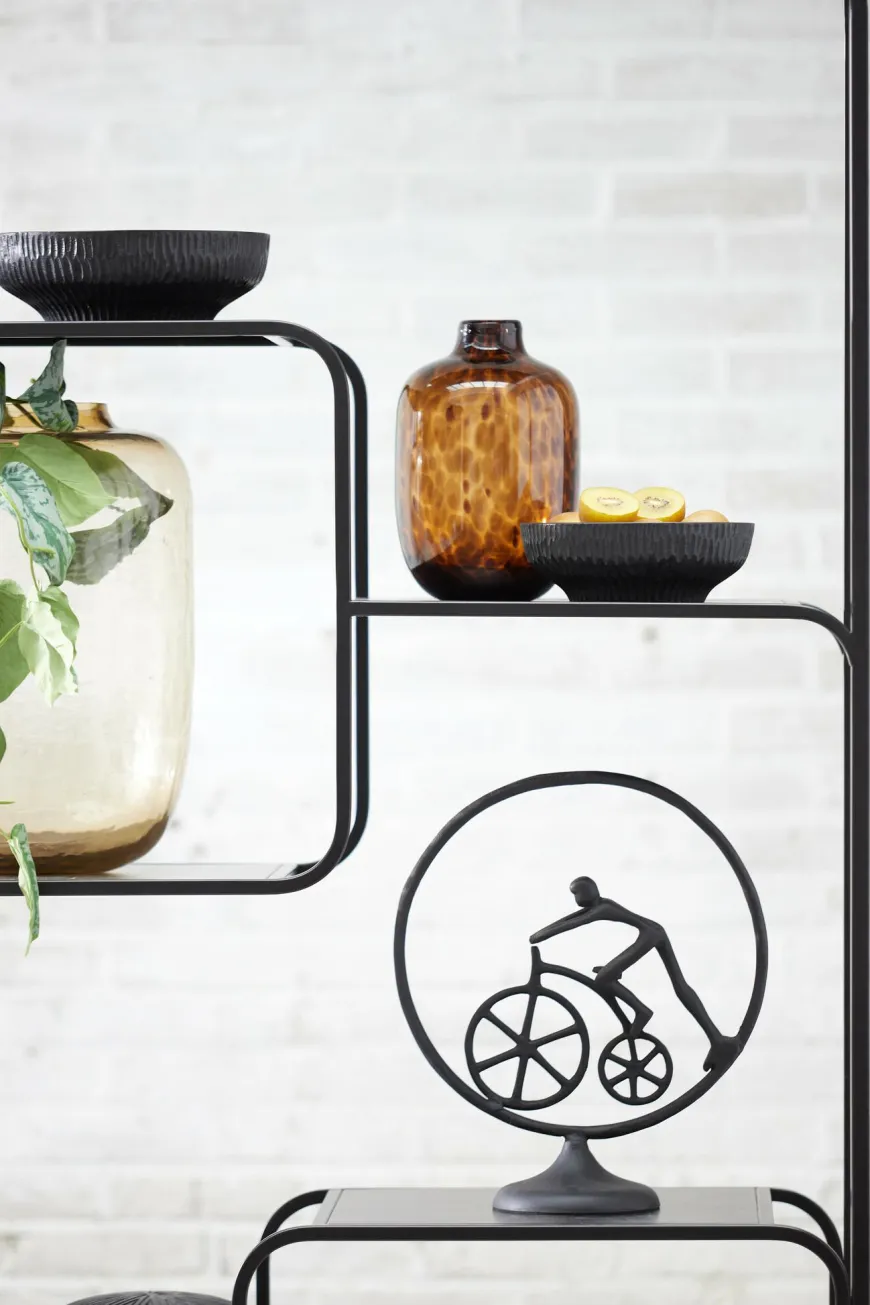 Light en Living Vaas Ø16x25 cm DAKAR Glas bruin-zwart
