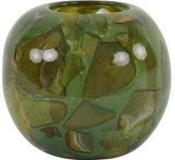 Light en Living Vaas Ø18x15,5 cm BEAUFORT glas groen-donker olijf groen