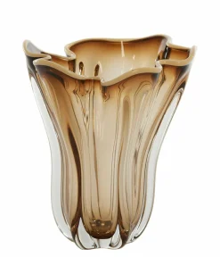Light en Living Vaas Ø22X27 cm KAZUNO Glas helder bruin+grijs+creme