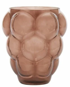Light en Living Vaas Ø22x25 cm OWL glas donker bruin