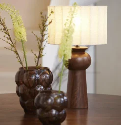 Light en Living Vaas Ø16,5x19 cm OWL glas donker bruin
