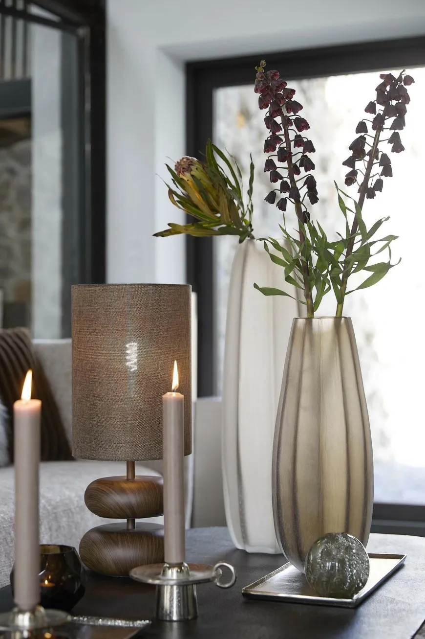 Light en Living Vaas Ø17x60 cm BRADLEY glas licht bruin