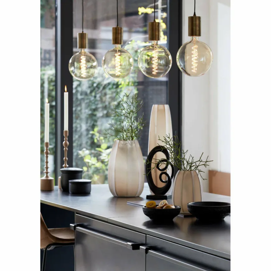 Light en Living Vaas Ø17x23,5 cm BRADLEY glas licht bruin