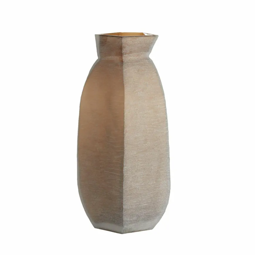 Light en Living Vaas 24,5x22,5x50,5 cm VELIKO glas donker bruin