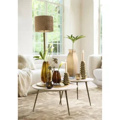 Light en Living Vaas 24,5x22,5x50,5 cm VELIKO glas donker bruin