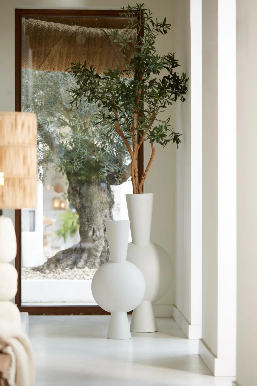 Light en Living Vaas 47x26x100 cm KAVANDU crème