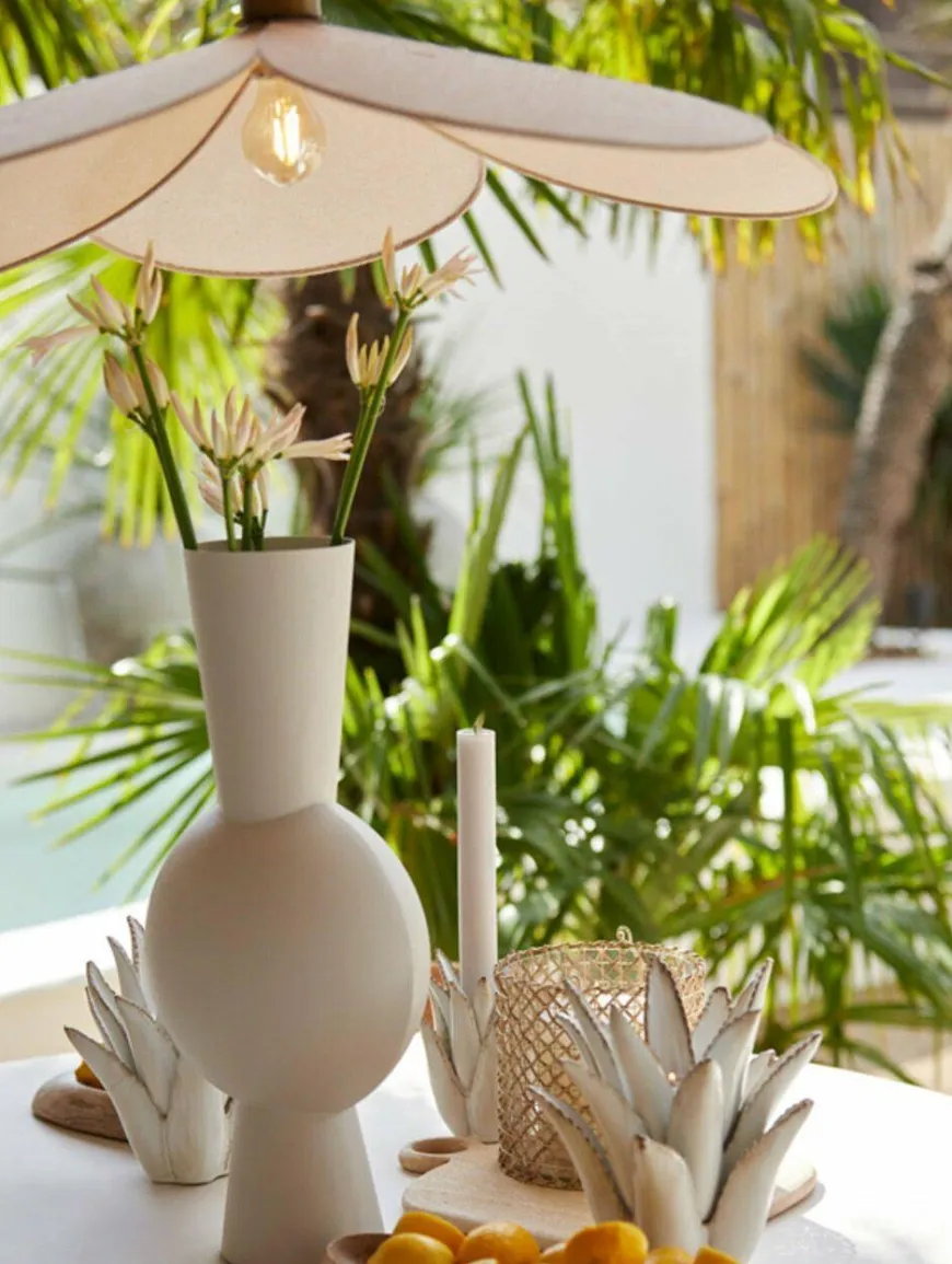 Light en Living Vaas 26x19x54 cm KAVANDU crème
