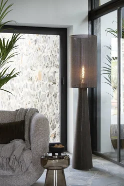 Light en Living Vloerlamp Ø38x180 cm MICKY linnen bruin