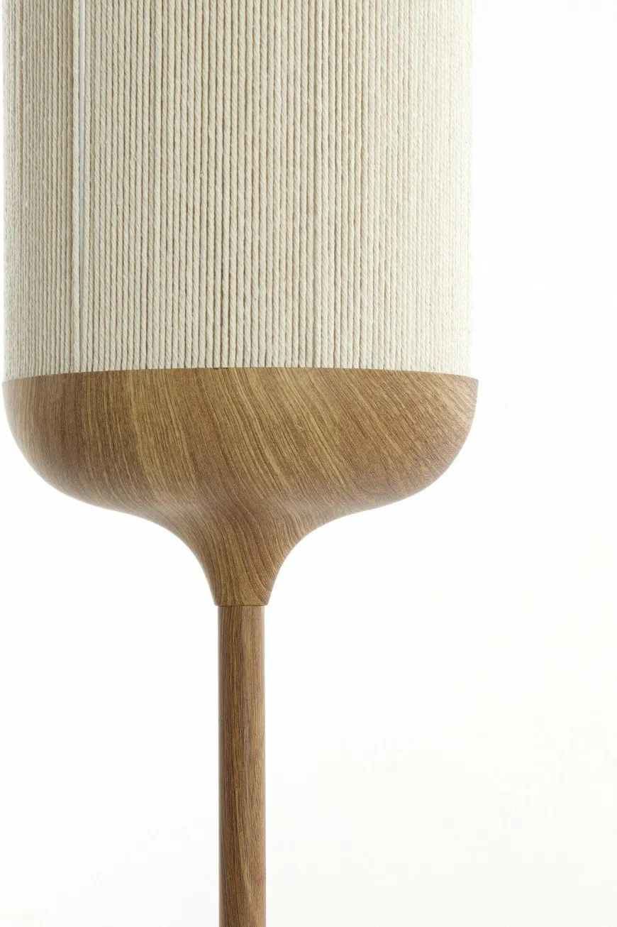 Light en Living Vloerlamp Ø23x159 cm DANIA hout print naturel+touw crème