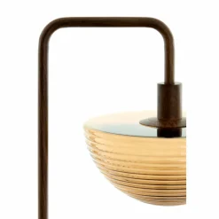 Light en Living Vloerlamp 43x30x165 cm BAYLIE hout print d bruin+bruin glas