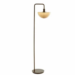 Light en Living Vloerlamp 43x30x165 cm BAYLIE hout print d bruin+bruin glas