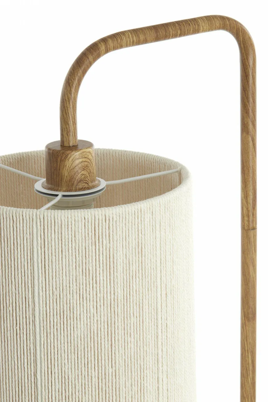 Light en Living Vloerlamp 33,5x28x155 cm DONIO hout print naturel+touw crème