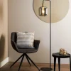 Light en Living Vloerlamp Ø28x155 cm LEKAR antiek brons+smoke glas