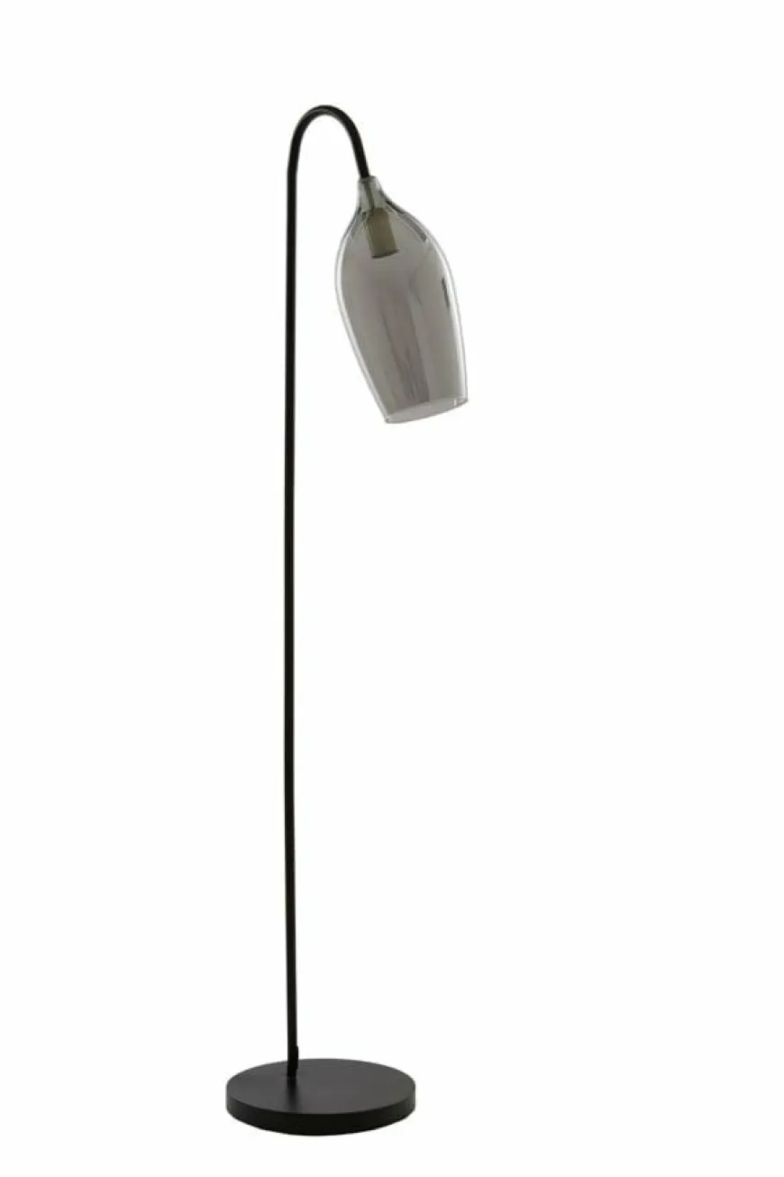 Light en Living Vloerlamp 67x30,5x160 cm LUKARO glas smoke+mat zwart