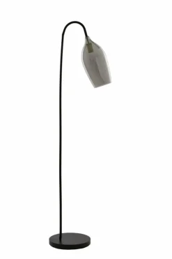 Light en Living Vloerlamp 67x30,5x160 cm LUKARO glas smoke+mat zwart