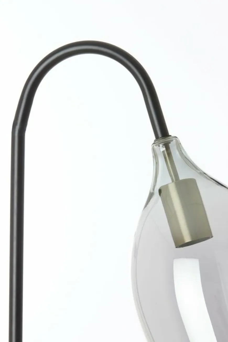 Light en Living Vloerlamp 67x30,5x160 cm LUKARO glas smoke+mat zwart